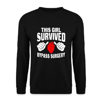 This Girl Survived Bypass Surgery - Unisex Sweatshirt - black - Front - Alina (178cm) & Michal (187cm)