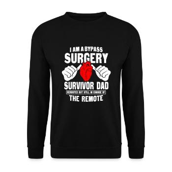 Bypass Surgery Surviving Dad - Unisex Sweatshirt - black - Front - Alina (178cm) & Michal (187cm)