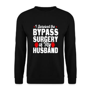 I survived my husband's bypass surgery - Unisex Sweatshirt - black - Front - Alina (178cm) & Michal (187cm)