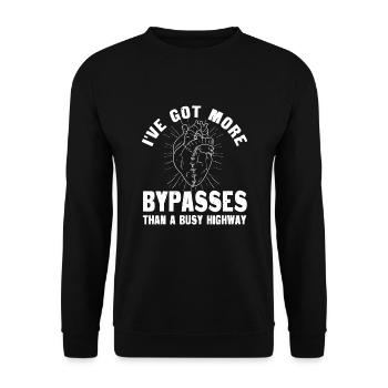 Design for survivors of heart bypass surgery - Unisex Sweatshirt - black - Front - Alina (178cm) & Michal (187cm)
