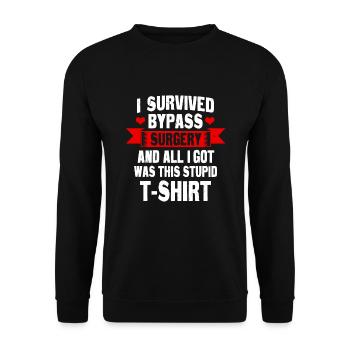 Bypass-chirurgie-t-shirt - Unisex Pullover - Schwarz - Vorne - Alina (178cm) & Michal (187cm)