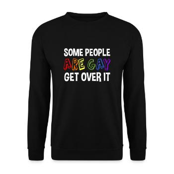 Manche Menschen Sind Schwul, Kommen Darüber Hinweg - Unisex Pullover - Schwarz - Vorne - Alina (178cm) & Michal (187cm)