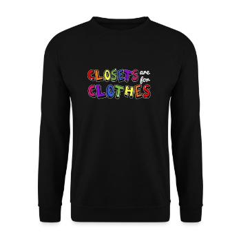 LGBTQ closets are for clothes - Unisex Sweatshirt - black - Front - Alina (178cm) & Michal (187cm)