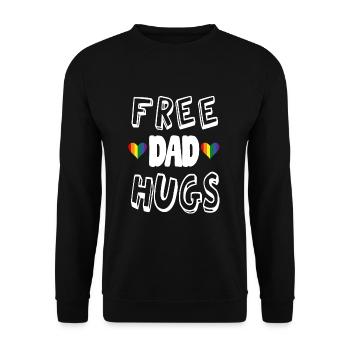 Chemise gay papa gratuite câline - Sweat-shirt Unisexe - noir - Devant - Alina (178cm) & Michal (187cm)