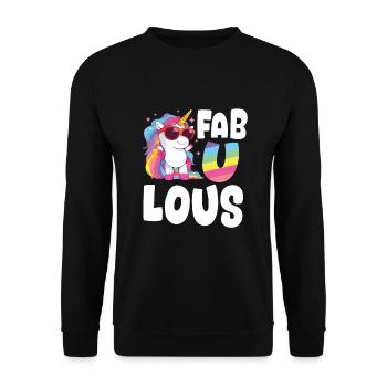 Licorne LGBTQ - Sweat-shirt Unisexe - noir - Devant - Alina (178cm) & Michal (187cm)