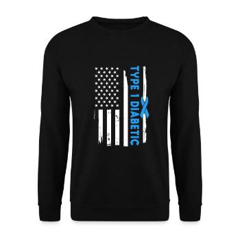 Diabétique américain de type 1 - Sweat-shirt Unisexe - noir - Devant - Alina (178cm) & Michal (187cm)