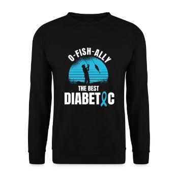 Diabetiker Und Angler - Unisex Pullover - Schwarz - Vorne - Alina (178cm) & Michal (187cm)