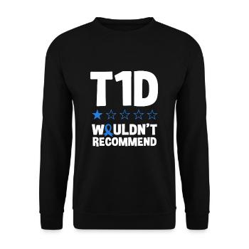 Humour drôle de diabète de type 1 - Sweat-shirt Unisexe - noir - Devant - Alina (178cm) & Michal (187cm)