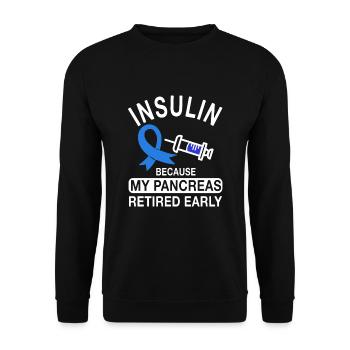 Cadeau diabétique drôle - Sweat-shirt Unisexe - noir - Devant - Alina (178cm) & Michal (187cm)