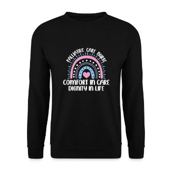 Great Palliative Care Saying - Unisex Sweatshirt - black - Front - Alina (178cm) & Michal (187cm)