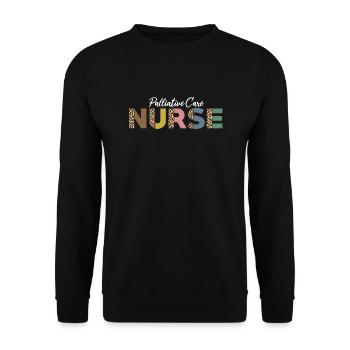 Palliative Care Nurse Leopard Print - Unisex Sweatshirt - black - Front - Alina (178cm) & Michal (187cm)