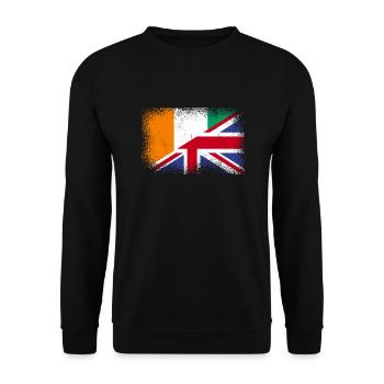 Elfenbeinküste Gross Britannien - Unisex Pullover - Schwarz - Vorne - Alina (178cm) & Michal (187cm)