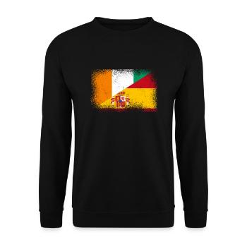 Elfenbeinküste Spanien Fahne - Unisex Pullover - Schwarz - Vorne - Alina (178cm) & Michal (187cm)