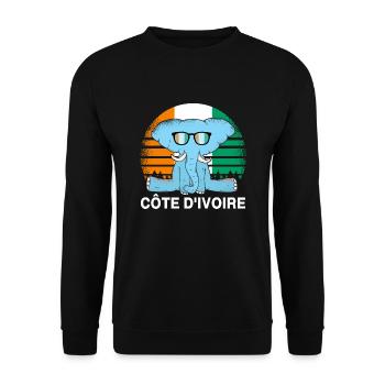 Elfenbeinküste Elefant - Unisex Pullover - Schwarz - Vorne - Alina (178cm) & Michal (187cm)