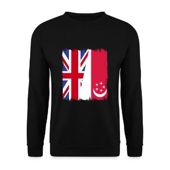 Singapur, Vereinigtes Königreich - Unisex Pullover - Schwarz - Vorne - Alina (178cm) & Michal (187cm)