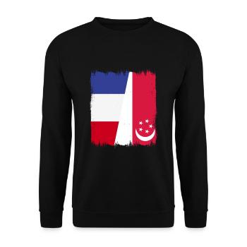 Singapour, France - Sweat-shirt Unisexe - noir - Devant - Alina (178cm) & Michal (187cm)