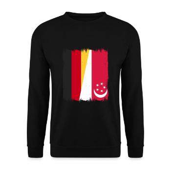 Singapur Deutschland - Unisex Pullover - Schwarz - Vorne - Alina (178cm) & Michal (187cm)