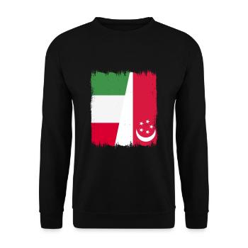 Singapore Italy - Unisex Sweatshirt - black - Front - Alina (178cm) & Michal (187cm)