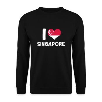 I love Singapore - Unisex Sweatshirt - black - Front - Alina (178cm) & Michal (187cm)