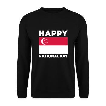 Singapur Nationalfeiertag - Unisex Pullover - Schwarz - Vorne - Alina (178cm) & Michal (187cm)