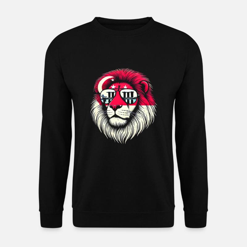 Singapore Löwe - Unisex Pullover - Schwarz