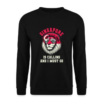 Singapour m’appelle et je dois y aller - Sweat-shirt Unisexe - noir - Devant - Alina (178cm) & Michal (187cm)