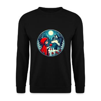 Conte de fées Petit Chaperon Rouge Loup Enfants Mignon Fantaisie - Sweat-shirt Unisexe - noir - Devant - Alina (178cm) & Michal (187cm)