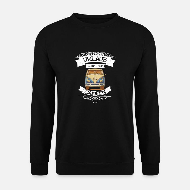 Holidays begin with camping - Unisex Sweatshirt - black