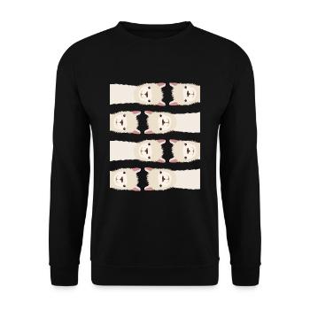Alpaca Pattern Lama Motif - Unisex Sweatshirt - black - Front - Alina (178cm) & Michal (187cm)