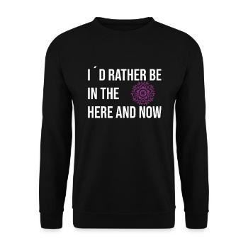 Je préfère être dans l’ici et maintenant - Sweat-shirt Unisexe - noir - Devant - Alina (178cm) & Michal (187cm)