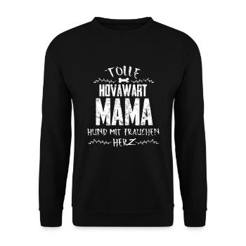 Hovawart Hund Liebe Hovawart Mama Herz Frauchen - Unisex Pullover - Schwarz - Vorne - Alina (178cm) & Michal (187cm)
