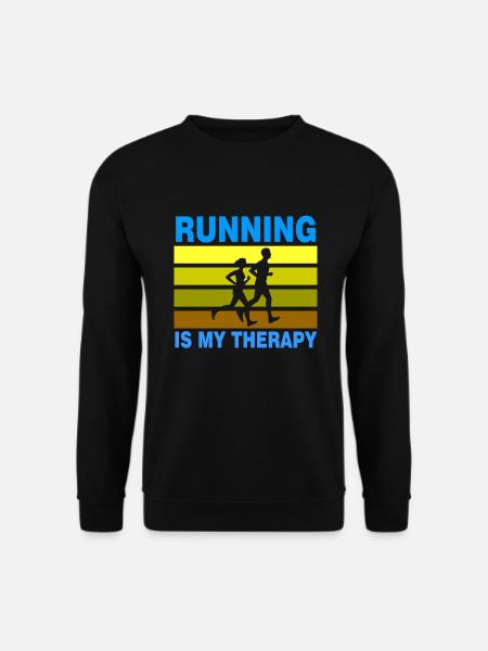 Running Is My Therapy - Unisex Sweatshirt - black