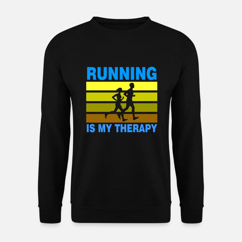 Running Is My Therapy - Unisex Sweatshirt - black
