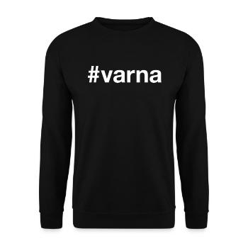 VARNA Bulgaria Bulgarien Hashtag - Unisex Pullover - Schwarz - Vorne - Alina (178cm) & Michal (187cm)