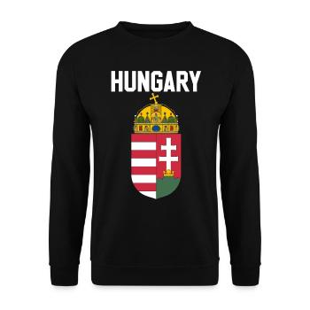 HUNGARY SHIRT - Unisex Pullover - Schwarz - Vorne - Alina (178cm) & Michal (187cm)