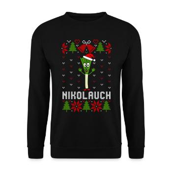 Affreux Noël Nikolauch - Sweat-shirt Unisexe - noir - Devant - Alina (178cm) & Michal (187cm)