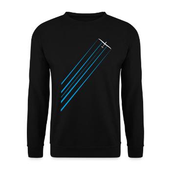Svævefly med svævefly - Unisex sweater - sort - Foran - Alina (178cm) & Michal (187cm)