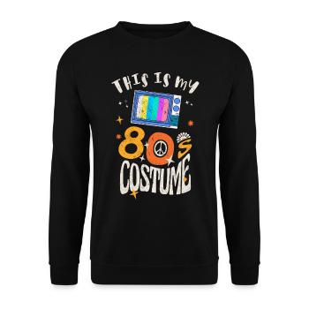 Das ist mein 80er Jahre Kostüm Grunge Effekt - Unisex Pullover - Schwarz - Vorne - Alina (178cm) & Michal (187cm)