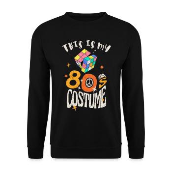 Das ist mein 80er Jahre Kostüm Grunge Effekt - Unisex Pullover - Schwarz - Vorne - Alina (178cm) & Michal (187cm)