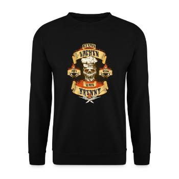 Ich Lache Wenns Brennt-Design - Unisex Pullover - Schwarz - Vorne - Alina (178cm) & Michal (187cm)