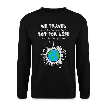 World Traveler - Unisex Sweatshirt - black - Front - Alina (178cm) & Michal (187cm)