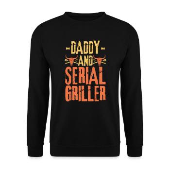 Vater und Seriengriller - Unisex Pullover - Schwarz - Vorne - Alina (178cm) & Michal (187cm)