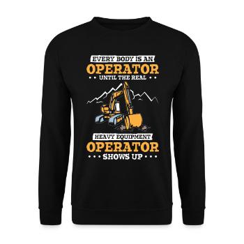 Operator Excavator Heavy Equipment - Unisex Sweatshirt - black - Front - Alina (178cm) & Michal (187cm)