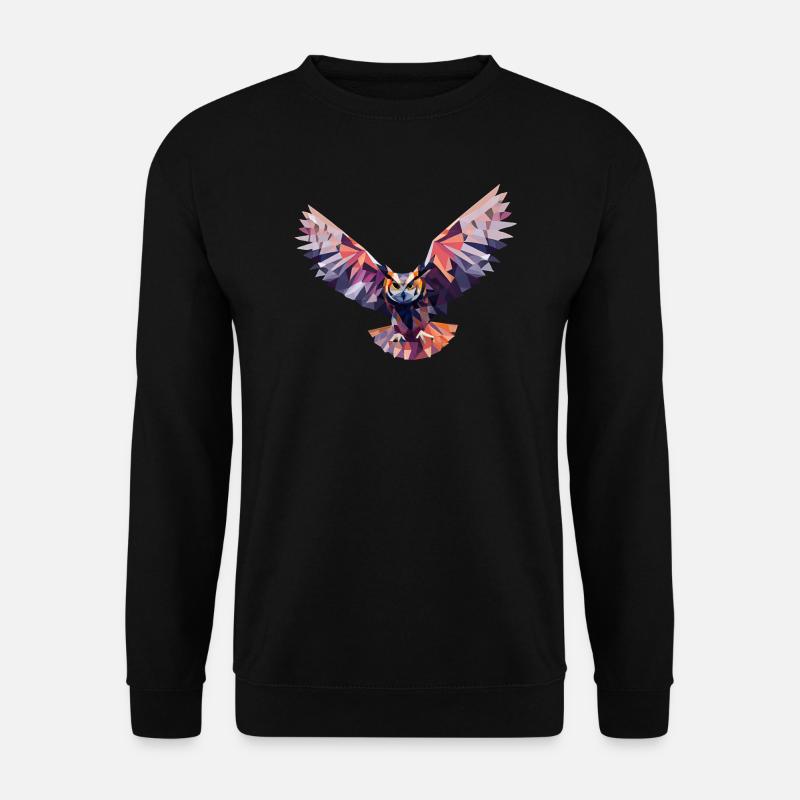 GEOMETRISCHE EULE, ABSTRAKTE EULENKUNST - Unisex Pullover - Schwarz