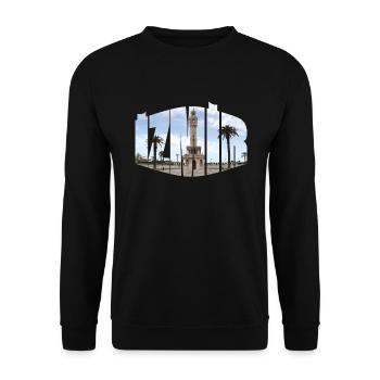 Izmir clock tower - Unisex Sweatshirt - black - Front - Alina (178cm) & Michal (187cm)