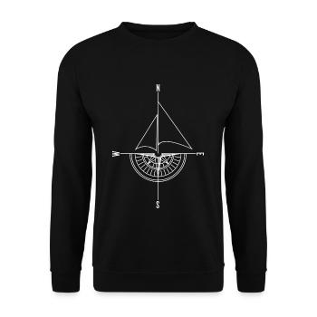 Voilier nautique voilier bateau bateau skipper - Sweat-shirt Unisexe - noir - Devant - Alina (178cm) & Michal (187cm)