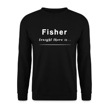 Angler Fishermen go fishing - Unisex Sweatshirt - black - Front - Alina (178cm) & Michal (187cm)