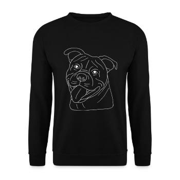 Old English Bulldog - Unisex Pullover - Schwarz - Vorne - Alina (178cm) & Michal (187cm)