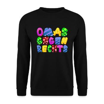 AfD stoppen gegen rechts Demokratie Vielfalt links - Unisex Pullover - Schwarz - Vorne - Alina (178cm) & Michal (187cm)