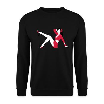 Pin-up de style rétro - Sweat-shirt Unisexe - noir - Devant - Alina (178cm) & Michal (187cm)
